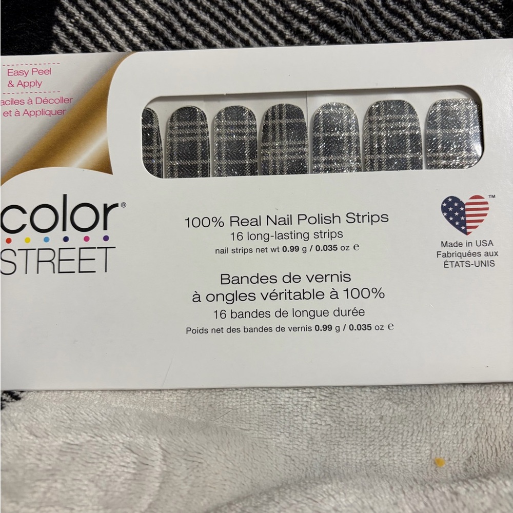 Color Street Black and White Nail Polish Strips PLAID REPUTATION